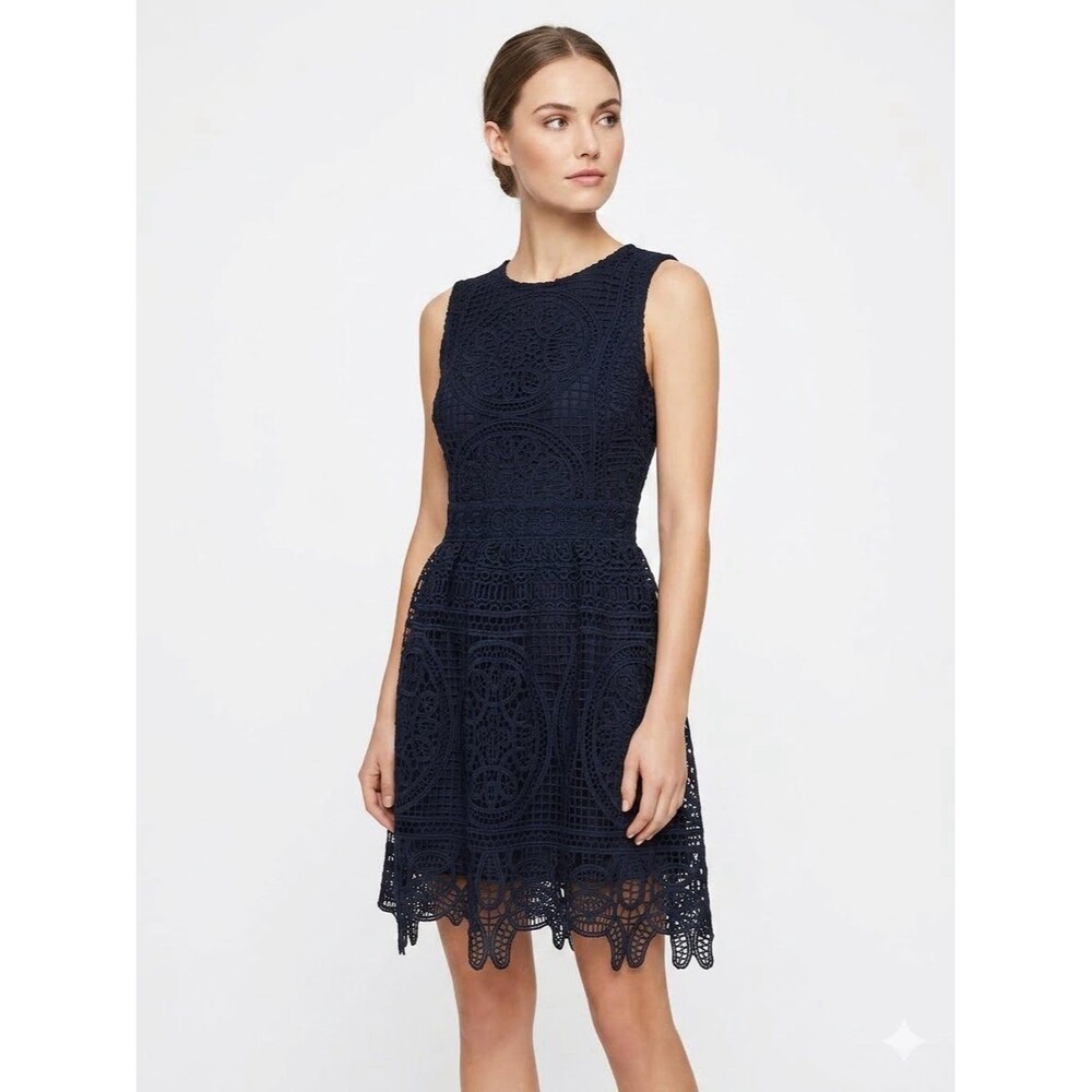 Francescas Mi Ami Dress XS Womens Navy Blue Lace Sleeveless Mini 26M817ES8D
